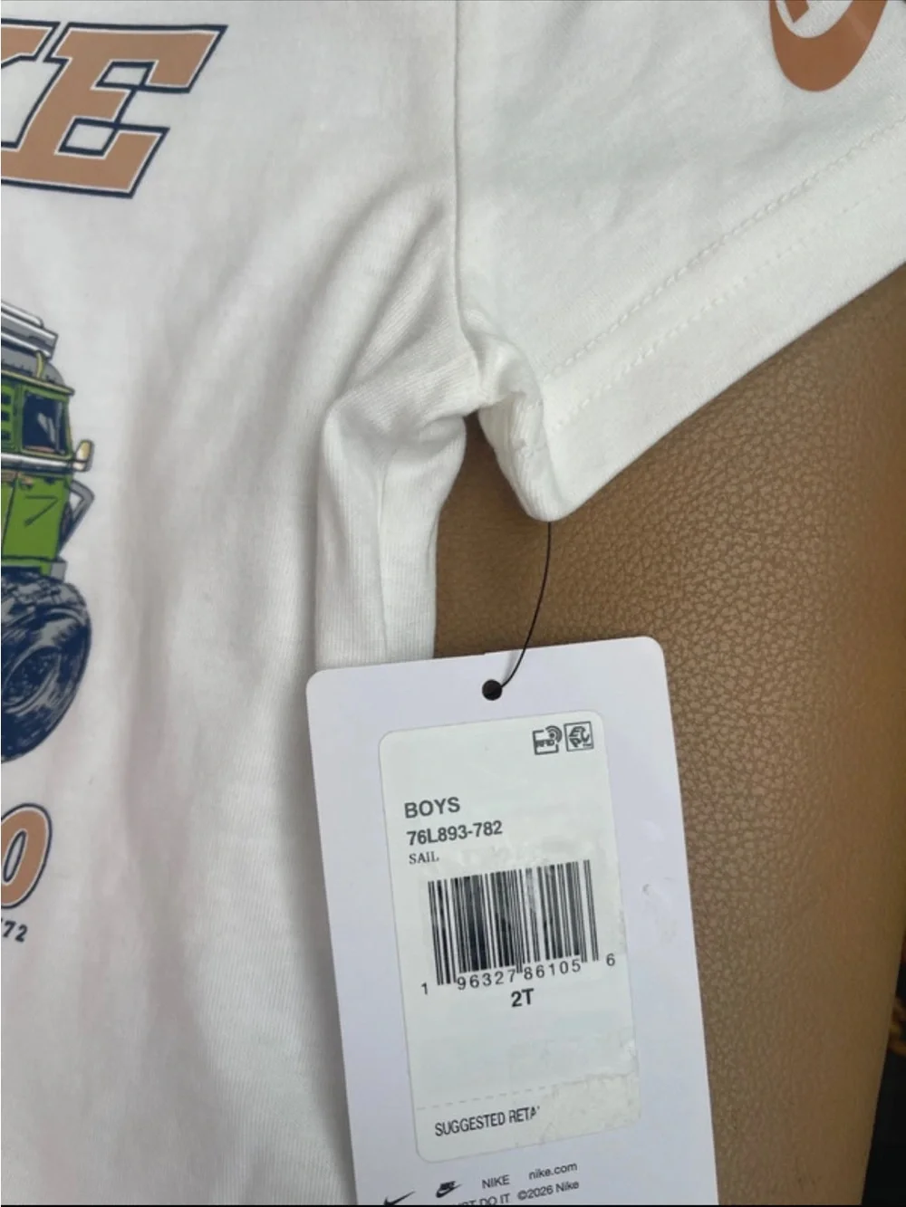 Nike White Tee with Green Rally Van Graphic
